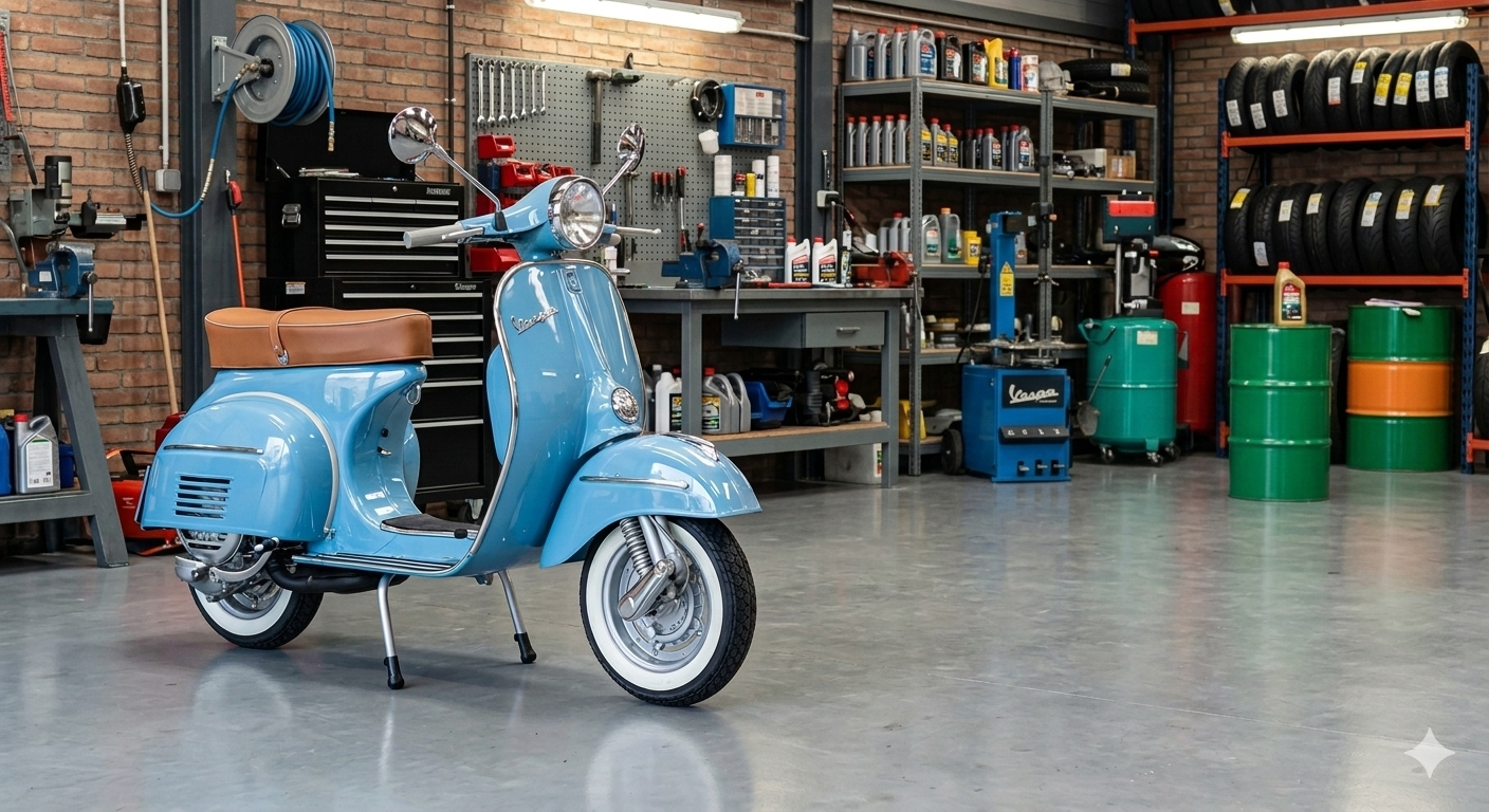 Vespa restaurada y pintada con pintura de EVO COLORS