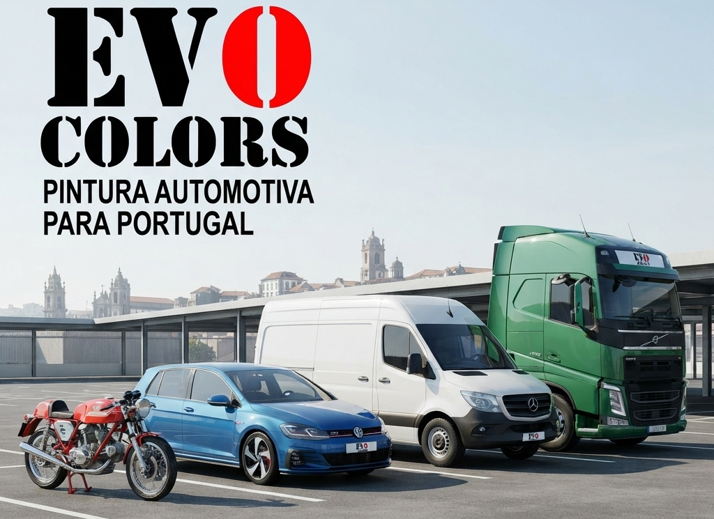 Pintura automotiva por codigo de cor para moto, carro, carrinha e camiao em pincel, sprao ou lata de EVO COLORS para Portugal